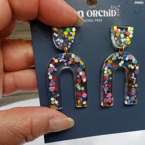 Iron Orchid Studio - Colorful Confetti Earrings - NWT - Picture 1 of 5